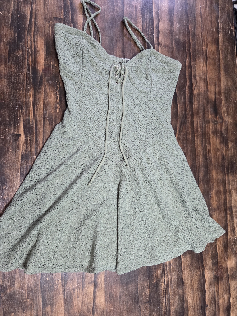 Forever 21 Olive Green Lace Mini Dress